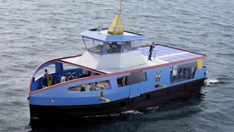 The vessel has a capacity of 140 pedestrians and 60 bicycles