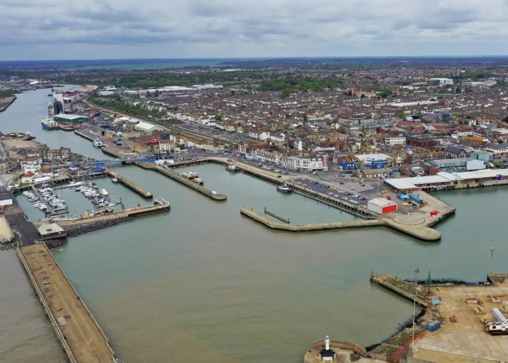 Lake Lothing, the channel into many of Lowestoft's docks and Oulton Broad currently cuts the town in two due to congestion problems on its two small bridges
