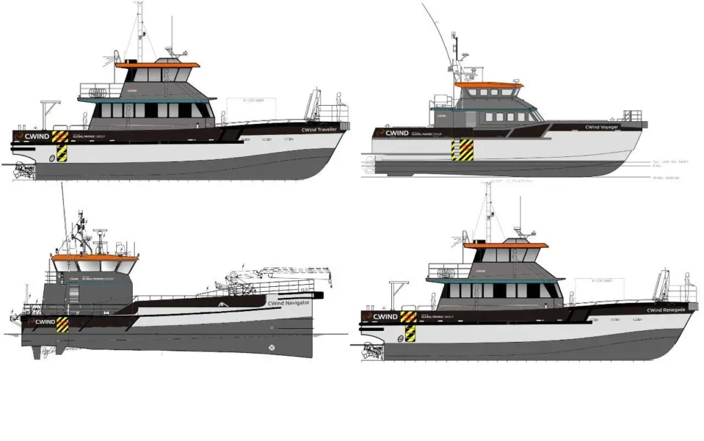 The four vessels in their new CWind branding