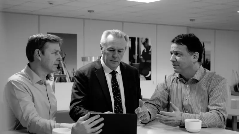 L-R, Simon Partridge, Group Chief Strategy Officer, John Ramsden, Group CEO, and Stephen Fasham, Group Chief Operating Officer