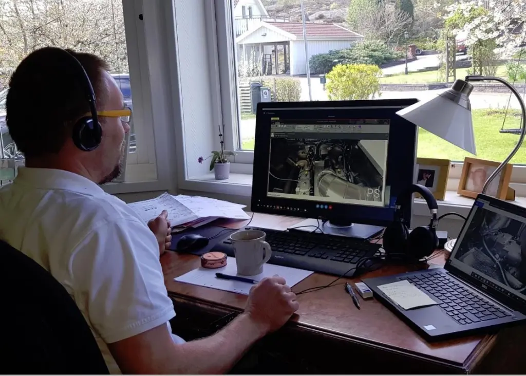 Setting up the new system remotely from Gothenburg