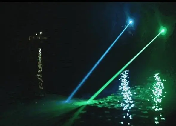 Using a blue-green laser, LADAR penetrates the ocean water mass enabling detection of submerged objects and debris