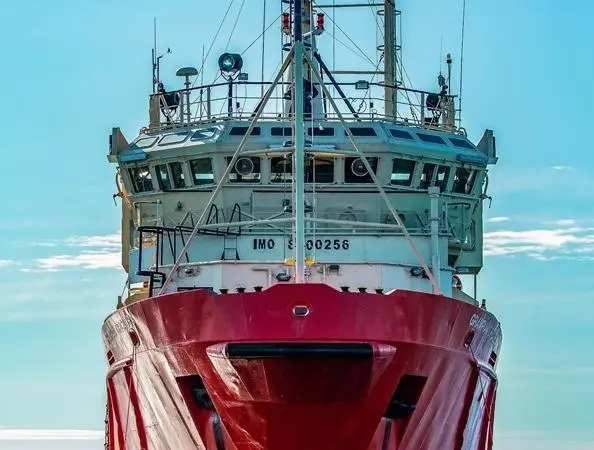 MV Orcades has recently arrived at Hythe Marine Park