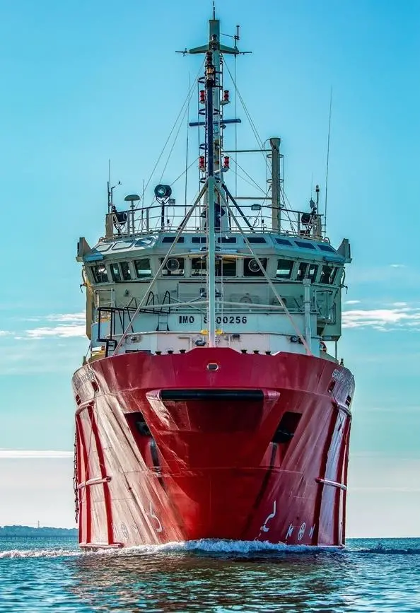 MV Orcades has recently arrived at Hythe Marine Park