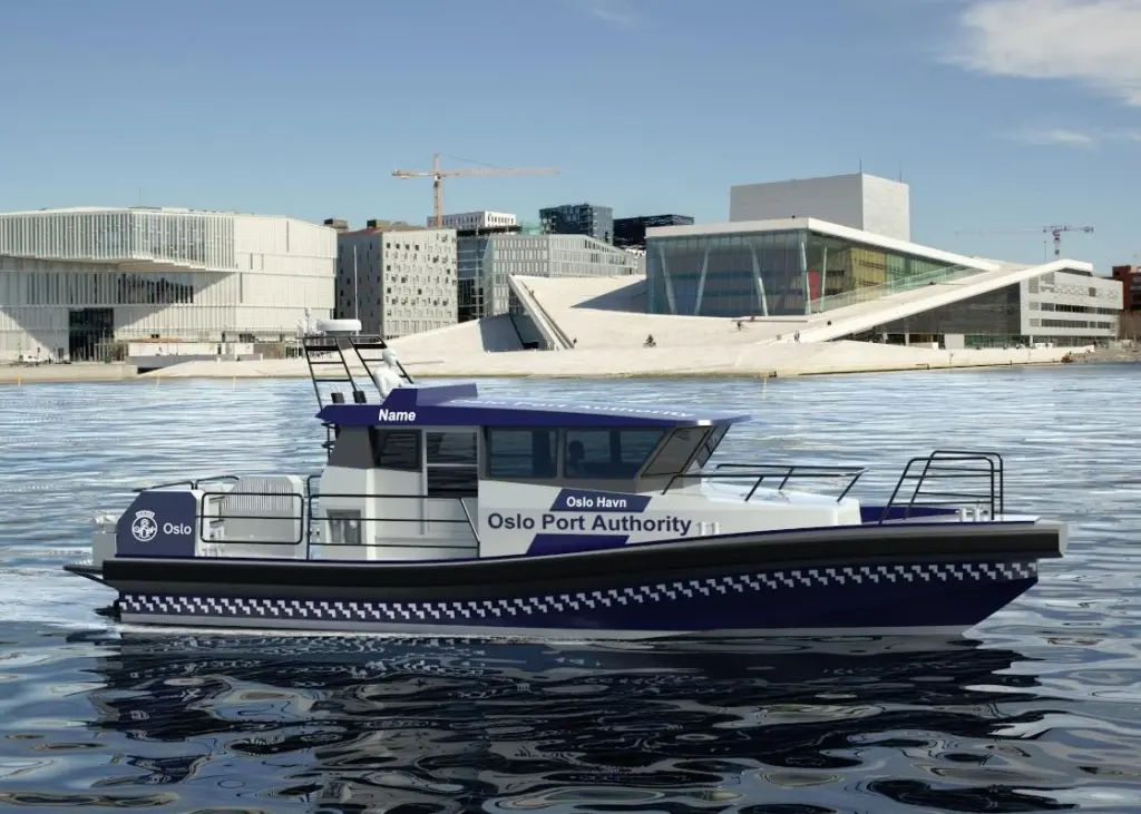 The boat will run on batteries at low speeds, sufficient for inspections in the port areas