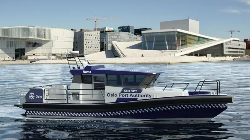 The boat will run on batteries at low speeds, sufficient for inspections in the port areas