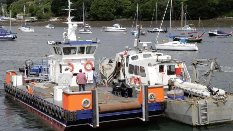 Dive support vessels 'Obervargh' (left) and 'Boy Brendan' (photo  G Ewens)