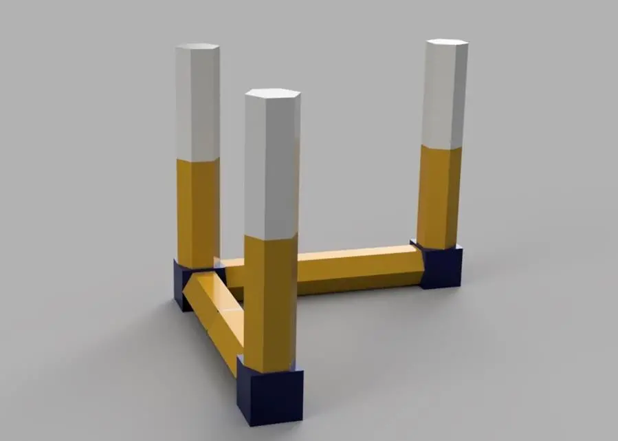 The final structure could be in a semi-submersible form with underwater buoyancy providing support for vertical above water columns