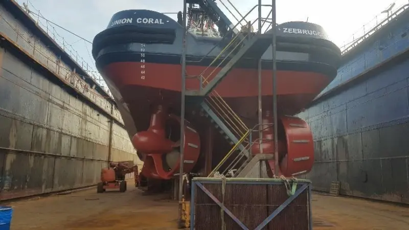 Boluda's 'Union Coral' in dry dock