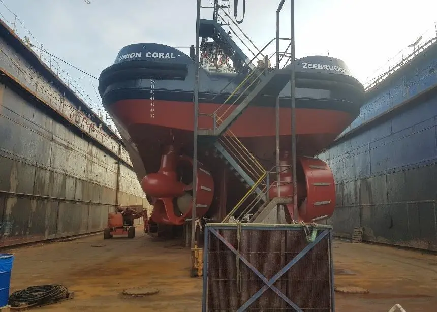 Boluda's 'Union Coral' in dry dock