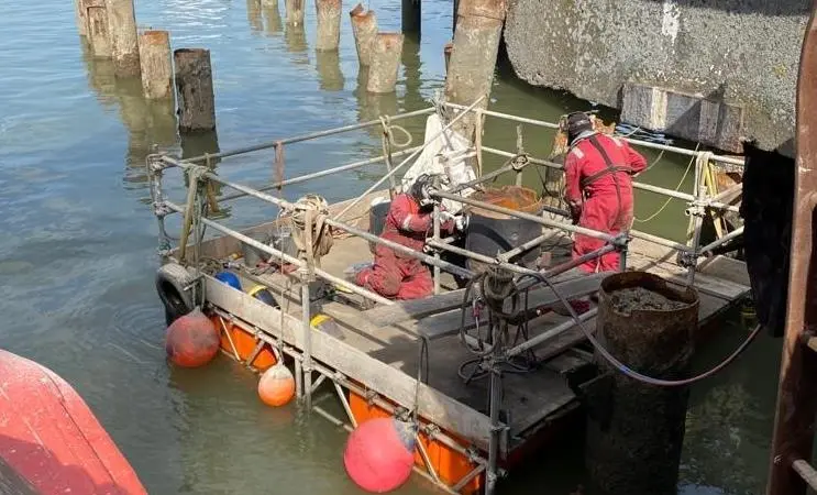 A 4m x 4m ScaffFloat pontoon has just completed its first commercial hire in the UK port of Felixstowe