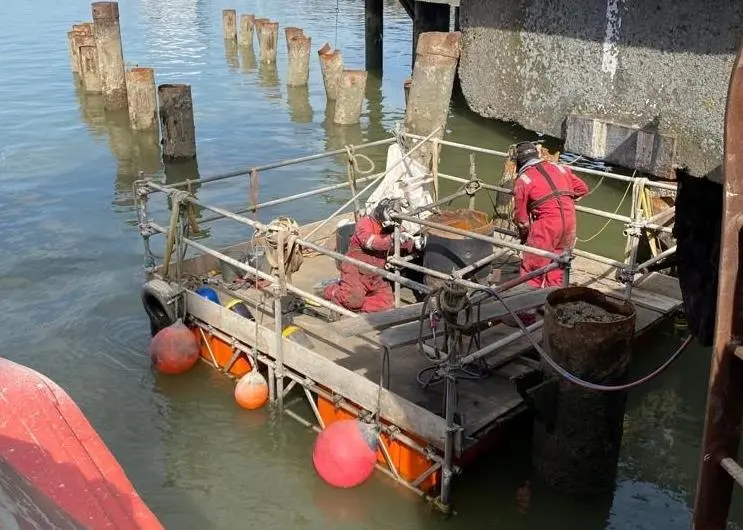 A 4m x 4m ScaffFloat pontoon has just completed its first commercial hire in the UK port of Felixstowe