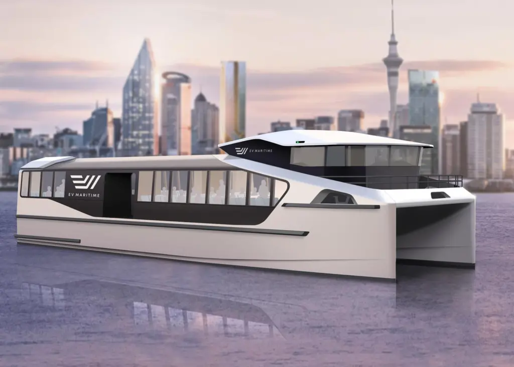 The electric commuter ferry has been designed with the overhaul of Auckland’s ferry fleet in mind