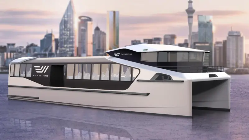 The electric commuter ferry has been designed with the overhaul of Auckland’s ferry fleet in mind