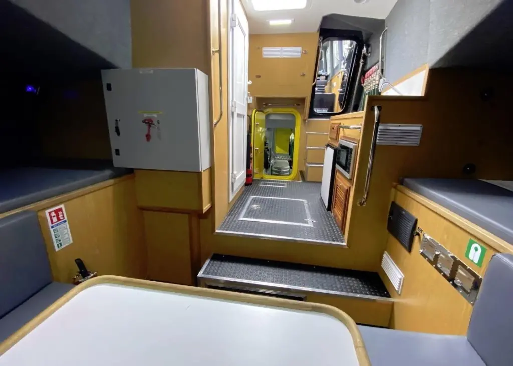 She has full live aboard facilities in her forward cabin