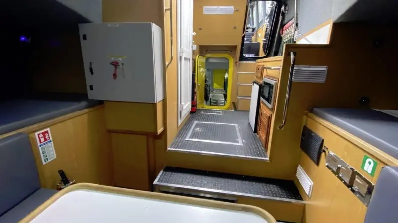She has full live aboard facilities in her forward cabin