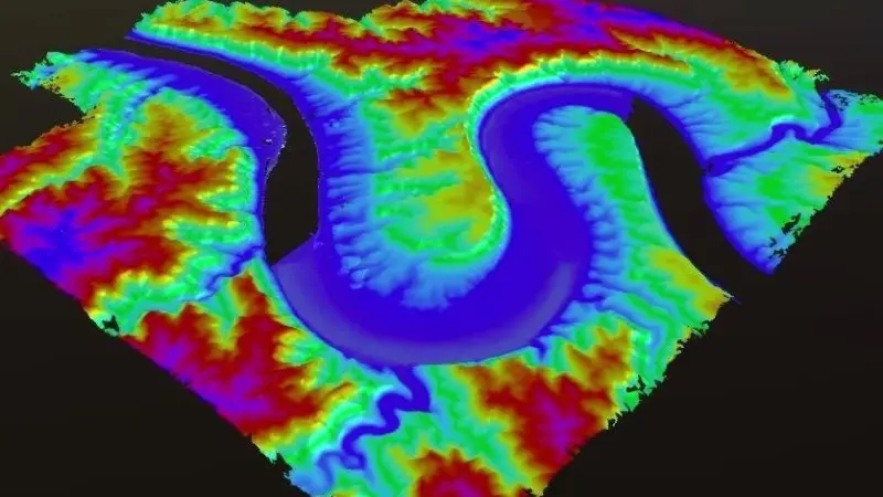 The result of above water and underwater integrated mapping