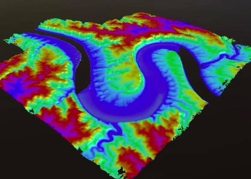 The result of above water and underwater integrated mapping