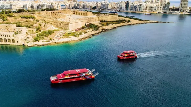 Two of the the four ferries delivered to Valletta, Malta