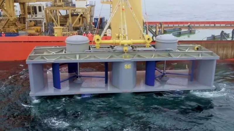 HydroQuest tidal turbine deployment