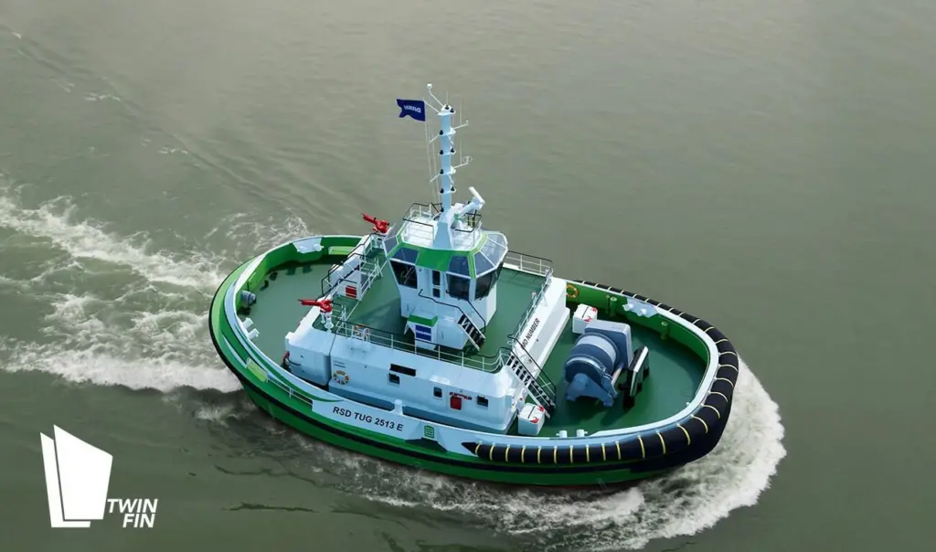 Echandia Marine will supply the energy storage system for Auckland's fully-electric tug (Damen)