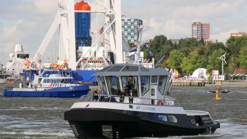 'RT Borkum' is becoming familiar with remote and autonomous sailing trials (Peter Barker)