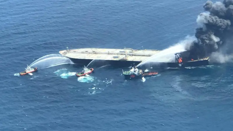 'New Diamond' on fire following explosion off Sri Lanka (Forbes)