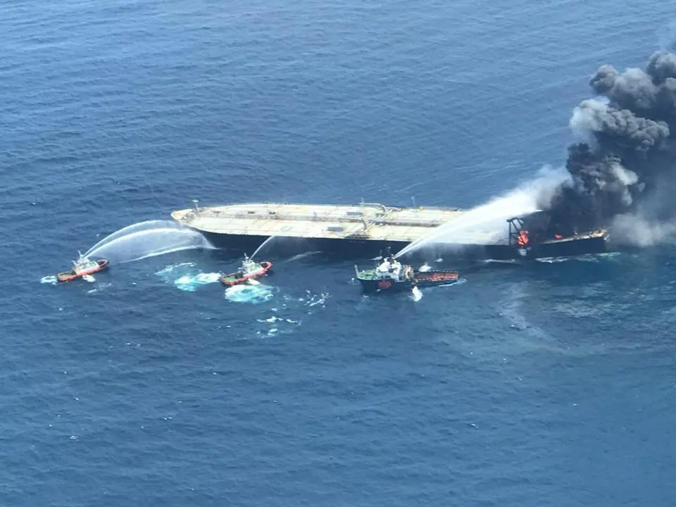 'New Diamond' on fire following explosion off Sri Lanka (Forbes)