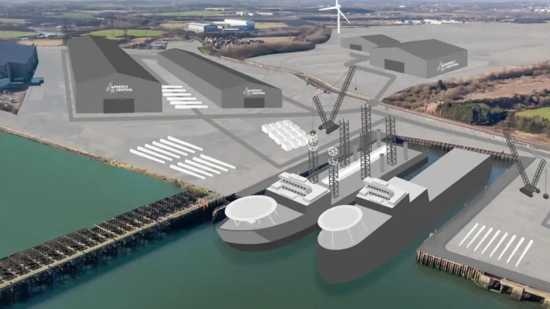 A CGI image of the new dock at Northumberland Energy Park Phase 1