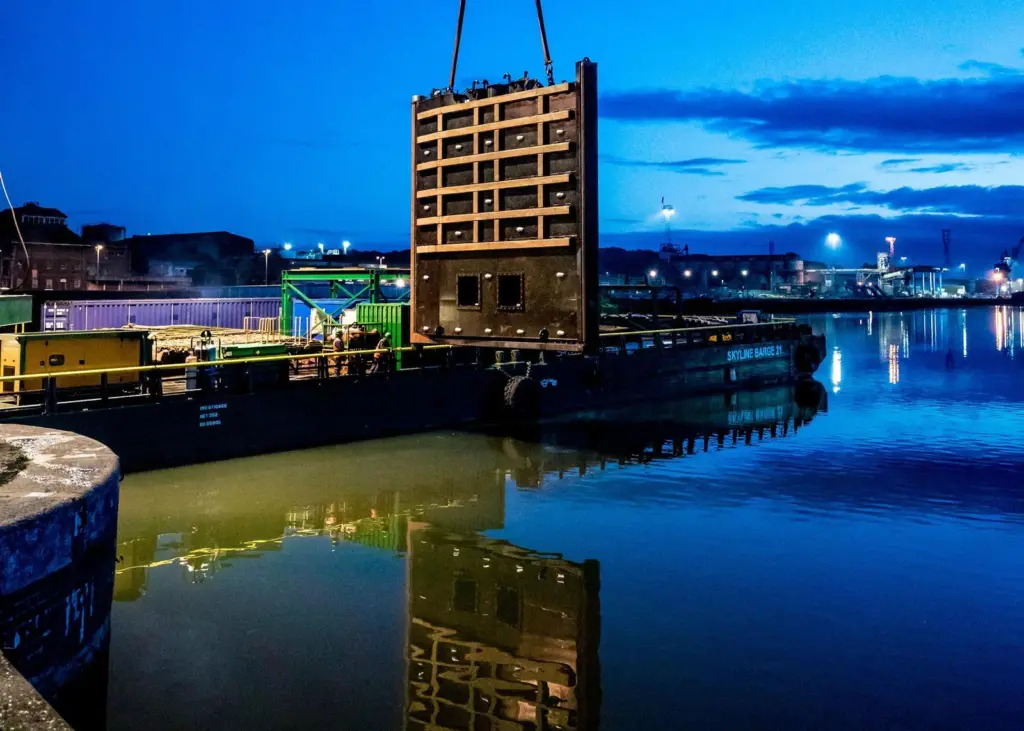 Installing the new lock gates at the Port of Ipswich Photo: ABP