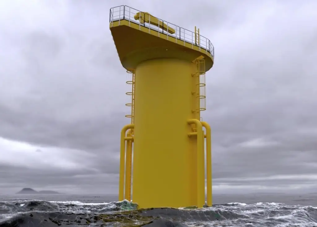 Wind turbine monopile transition piece, modelled by Maritime Studios