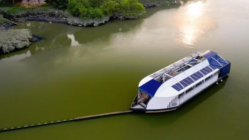 The Ocean Cleanup Interceptor tackles the plastic problem at source- In the rivers (Photo: The Ocean Cleanup)