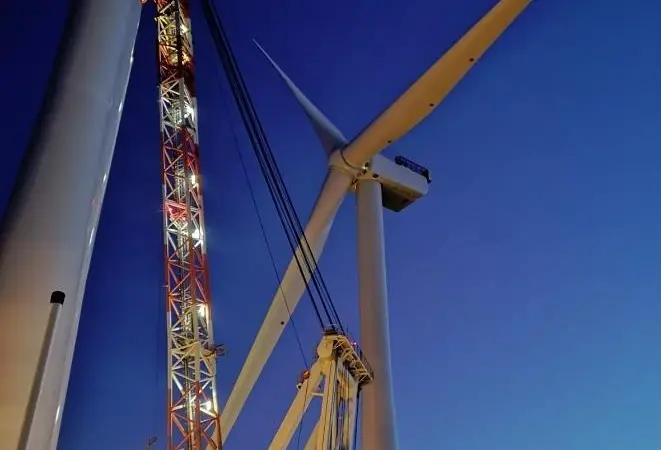 Moray East’s first turbine; a proudly towering 200m representation of engineering success