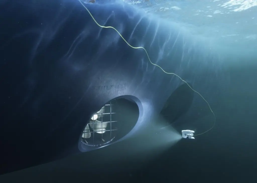 Hull, thruster and stern tube seal inspections (Photo: Blueye Robotics)