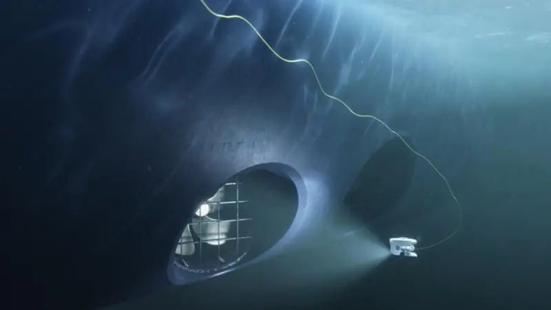 Hull, thruster and stern tube seal inspections (Photo: Blueye Robotics)