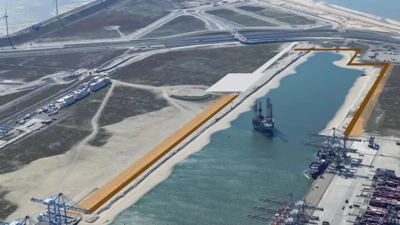 The new building work will be on either side of the harbour, which is approximately 2.5kms long