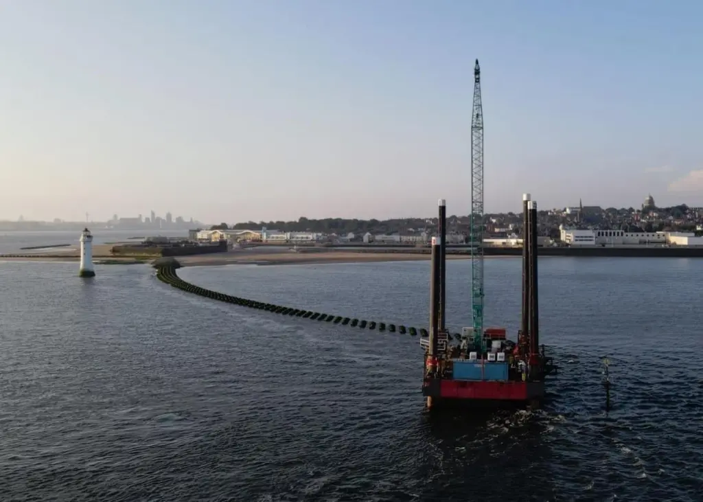 The three navigation structures were installed from a 250 tonne jack up barge