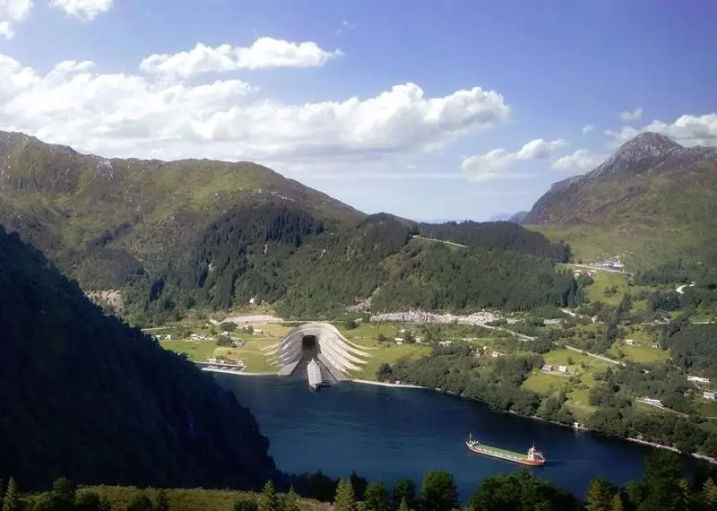 The tunnel will allow ships to bypass the exposed and dangerous waters of the Stadthavet Sea