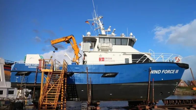 Offshore CTVs like Wind Force III are regular callers at Diedrich.