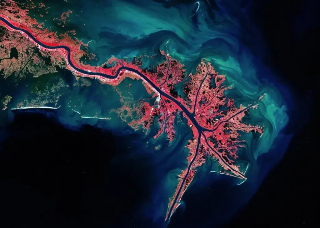 Mississippi Delta- a great potential source of osmotic energy (Image: European Space Agency)