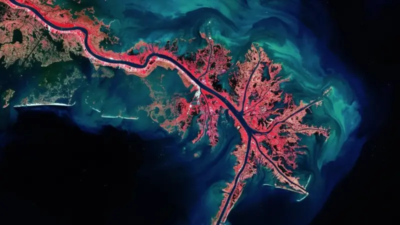 Mississippi Delta- a great potential source of osmotic energy (Image: European Space Agency)