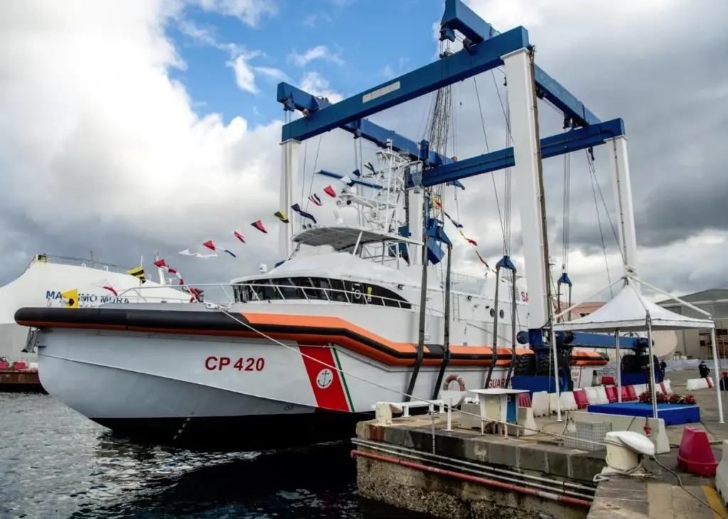The boat was designed by the Intermarine research centre using world-leading technologies