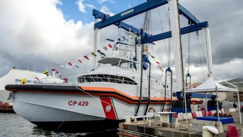 The boat was designed by the Intermarine research centre using world-leading technologies