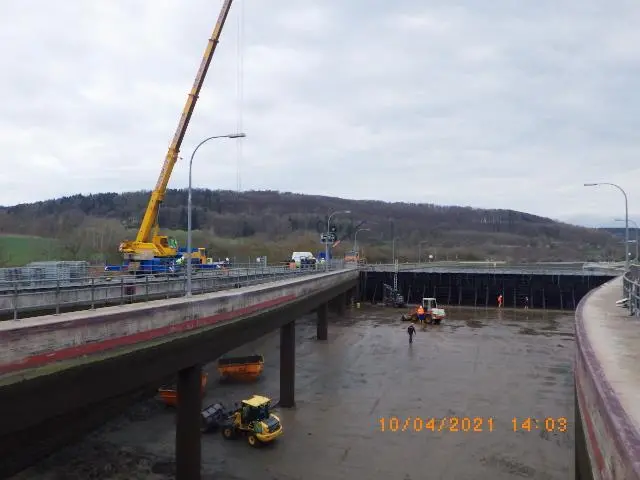 Draining of the Berching lock on the RMD Canal (Photo WSA Donau MDK)