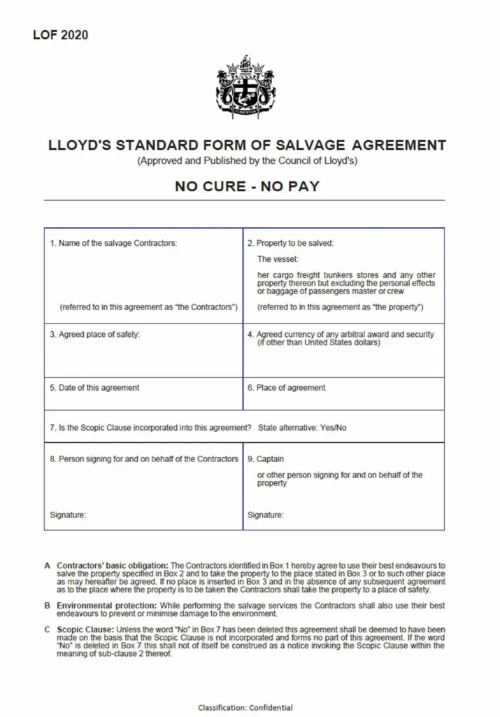 Lloyd's Open Form is regarded as the 'contract of choice' for emergency response (Lloyd's Salvage Arbitration Branch)