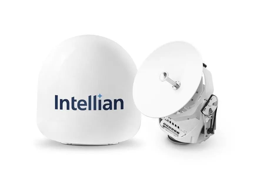 The lightweight 45cm antenna was easily connected to the Intelsat FlexMaritime network