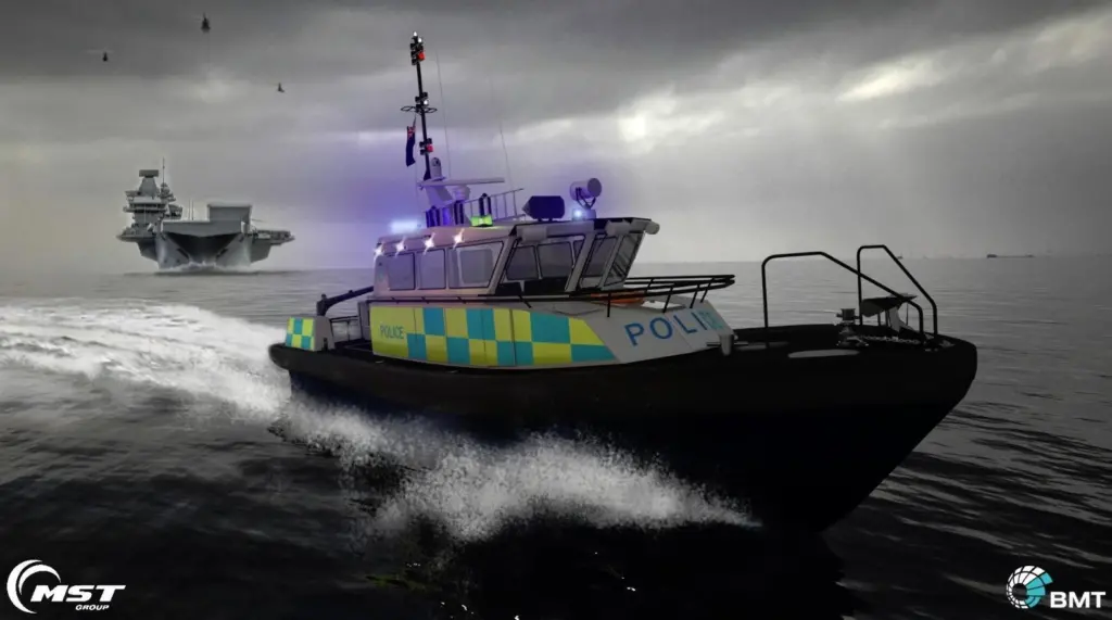 The BMT design is 15 metres in length and powered by twin inboard diesels driving twin waterjets