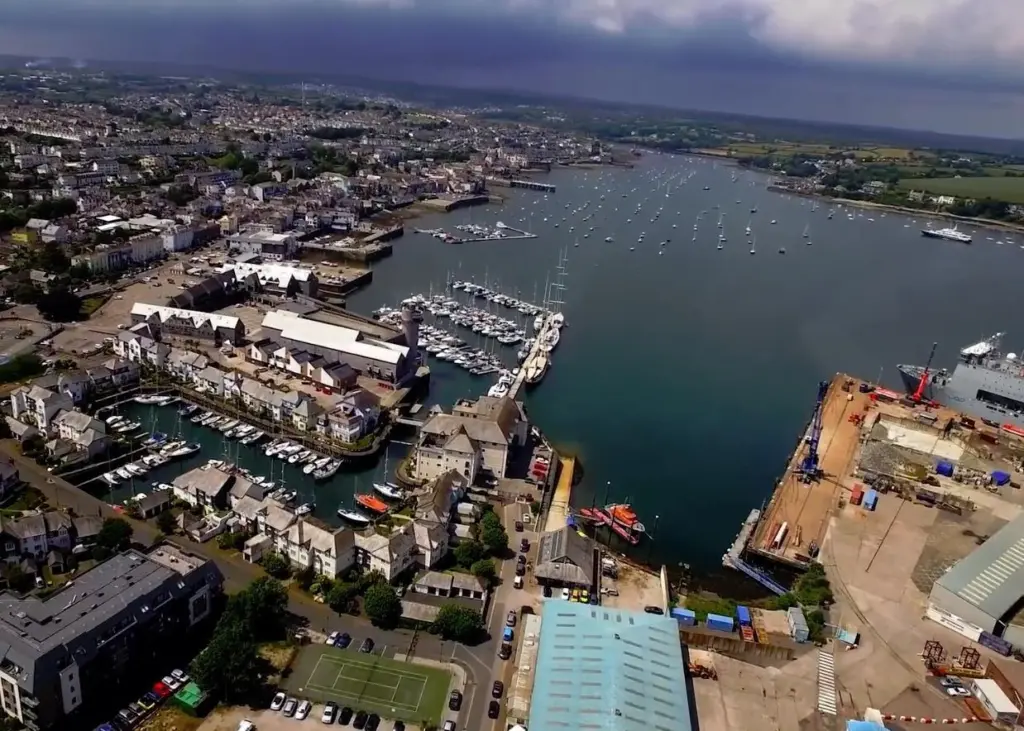 Falmouth Harbour from the air