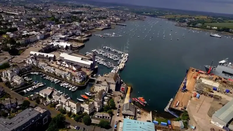 Falmouth Harbour from the air