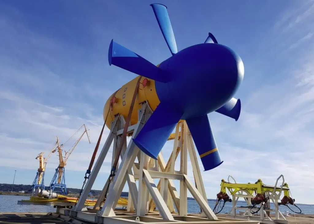 Sabella test turbine at launch in 2018
